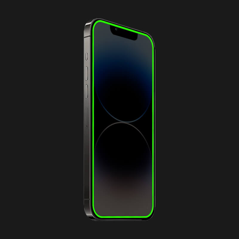 3x 3D Ochranné Tvrzené Sklo Se Svítícím Rámečkem Pro Apple IPhone X/XS - Zelená - 2+1 Zdarma