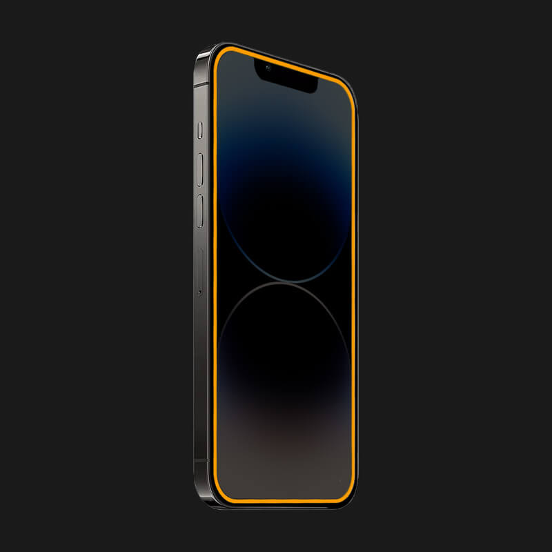 3x 3D Ochranné Tvrzené Sklo Se Svítícím Rámečkem Pro Samsung Galaxy A21s - Oranžová - 2+1 Zdarma