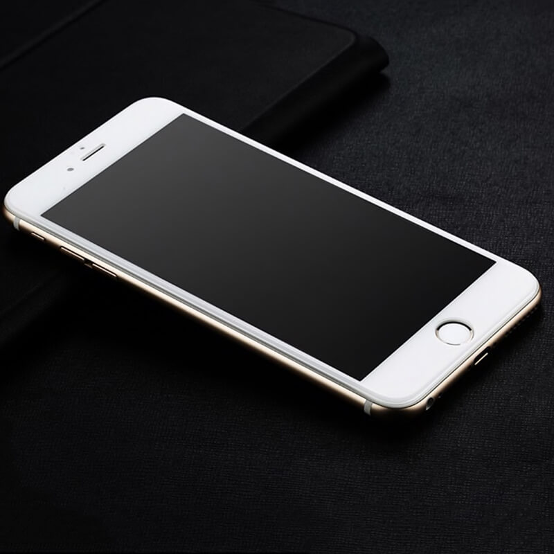 3x 3D Tvrzené Sklo S Rámečkem Pro Apple IPhone 6/6S - Bílé - 2+1 Zdarma